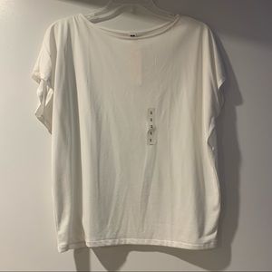 Uniqlo Drape Crew Neck Short Sleeve White T-Shirt (size S)